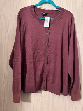 torrid Mauve Button-Front Cardigan Sweater